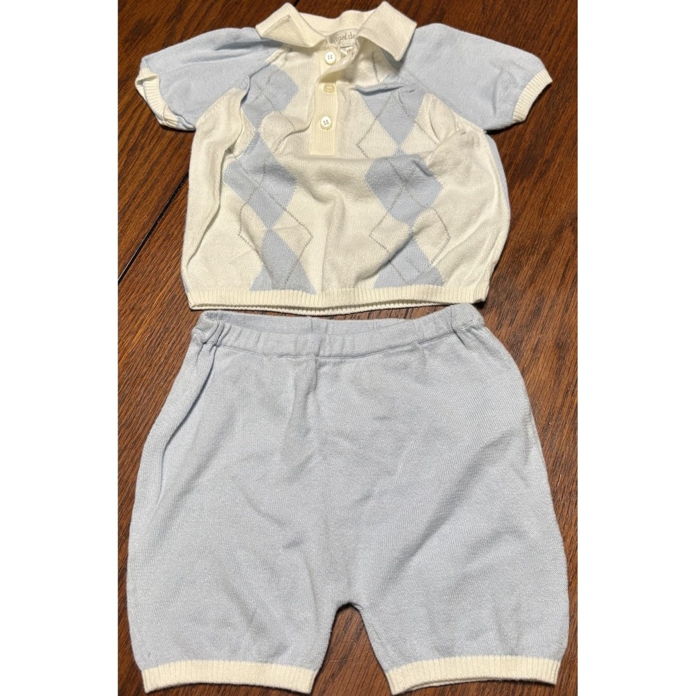 Angel Dear Argyle Polo and‎ Short Set 6 Month